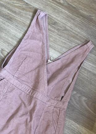 Женский вельветовый сарафан цвета пудры