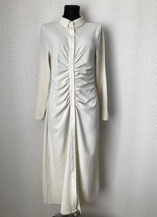 Оригинальное элегантное платье рубашка от stradivarius, размер l2 фото