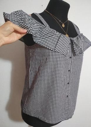 Фирменная натуральная котоновая блуза с открытыми плечами, супер качество!!!5 фото