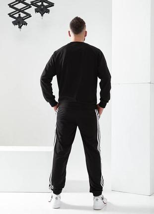 Мужской костюм спортивный весенний чёрный синий серый с лампасами брюки штаны джоггеры кофта худи свитер курточка бомбер кардиган3 фото
