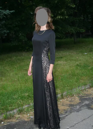 Выпускное вечернее чёрное платье пошито на заказ