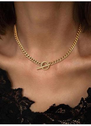 Многослойная подвеска ожерелье чокер цепочка кольє цепь золотистая3 фото
