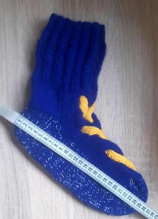 Сине-желтые носки с жгутами4 фото