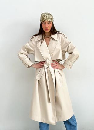 Шкіряний тренч / кожаный тренч