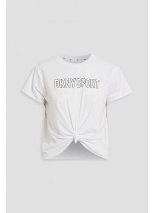 Біла футболка з принтом вiд dkny
