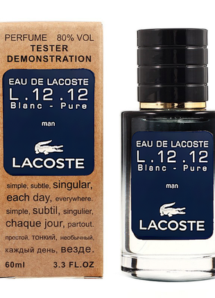 Парфюм,парфюмированная вода lacoste eau de lacoste l.12.12 blant-pure tester lux, мужской, 60 мл