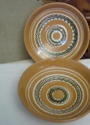 Тарелка салатник набор 2 шт роспись керамика опошня