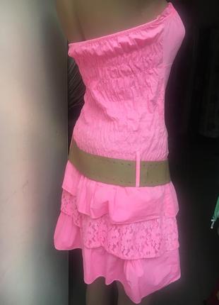 Чудове літнє платтячко, сарафан, без бретельок у ніжно рожевому кольорі2 фото