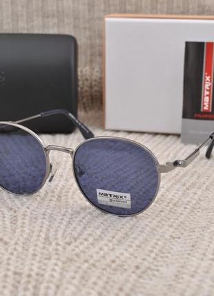 Фирменные мужские солнцезащитные круглые очки matrix polarized mt8613