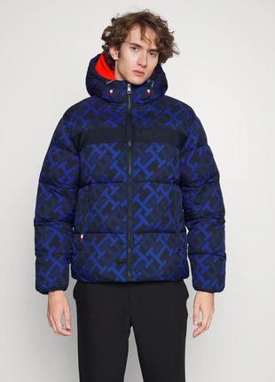 Пуховик tommy monogram high puffer - winter jacket