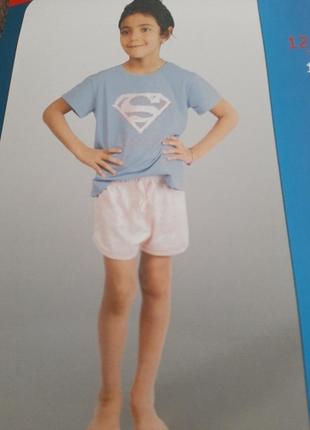 Шикарная детская хлопковая пижама от supergirl, германия, размер 122-128 см, сток