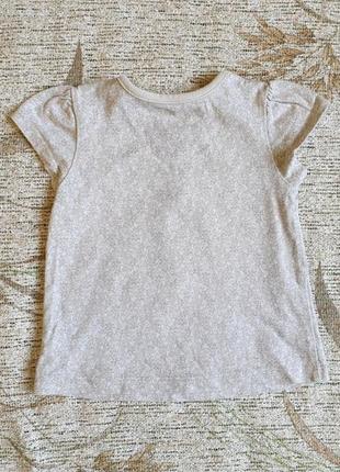 Брендова, літня футболка з малюнком ромашка, на 3-6 місяців. брендовая, бежевая летняя футболка с рисунком, на рост - 62/68 см5 фото