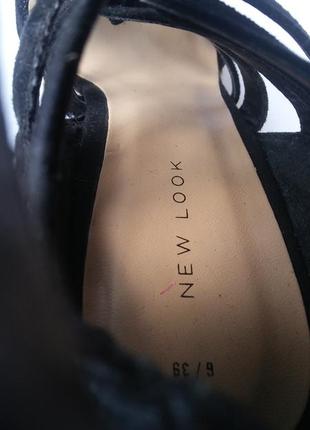 Босоножки new look натуральный замш пробка туфли черные новые4 фото