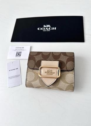 Coach small morgan wallet брендовий шкіряний гаманець кошельок шкіра коуч коач на подарунок дівчині на подарунок дружині1 фото