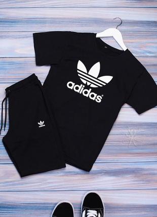 Летний мужской спортивный трикотажный костюм adidas1 фото