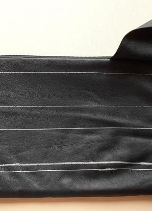 Черно-белый клатч, сумка  из натуральной кожи.5 фото