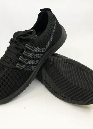Мужские кроссовки из сетки 42 размер. модель 64744. цвет: черный1 фото