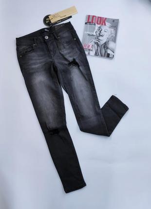 Джинсы чёрные рваные 1822 denim, 26, 36, s