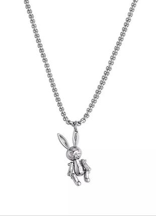 Подвеска заяц с подвижными лапками из мед.стали