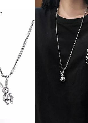 Подвеска заяц с подвижными лапками из мед.стали