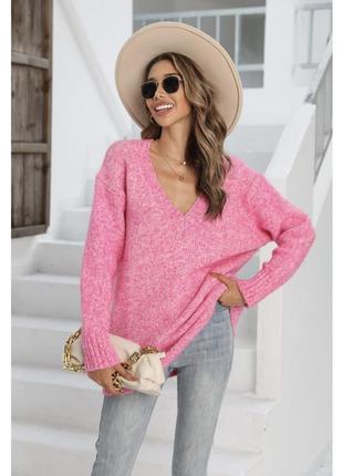 Розовый свитер zara с шерстью2 фото