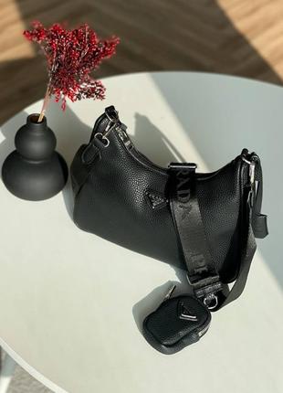 Сумка prada re-edition black leather