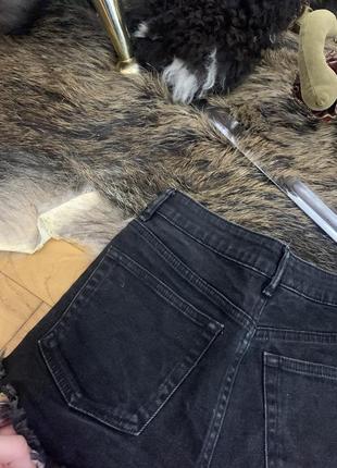 Короткие джинсовые шорты zara черные новые2 фото