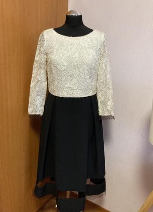 Платье бренд monica ricci l m  красивое черно белое