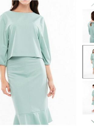Укорочена блузка spring fashion м'ятного кольору2 фото