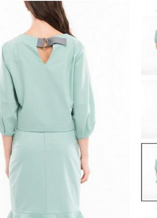 Укороченная блузка spring fashion мятного цвета3 фото