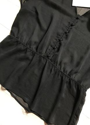 Черная прозрачная блуза топ с баской ms mode8 фото