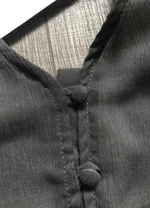 Черная прозрачная блуза топ с баской ms mode7 фото