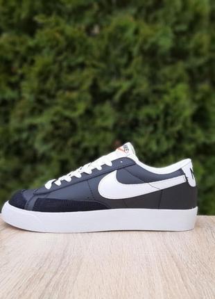 Мужские кожаные  черно-белые кроссовки nike blazer 🆕 кеды найк блейзер4 фото