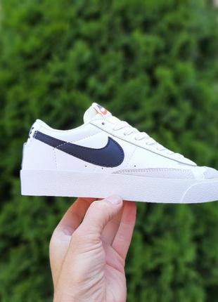 Мужские кожаные белые с черным кроссовки nike blazer 🆕 кеды найк блейзер5 фото