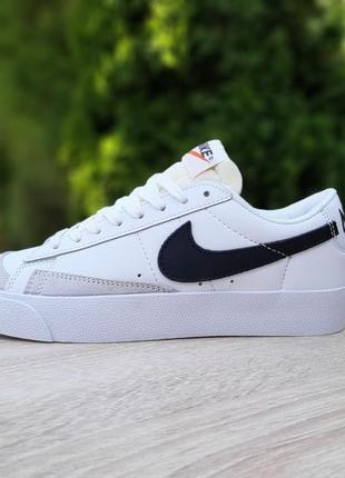 Мужские кожаные белые с черным кроссовки nike blazer 🆕 кеды найк блейзер8 фото