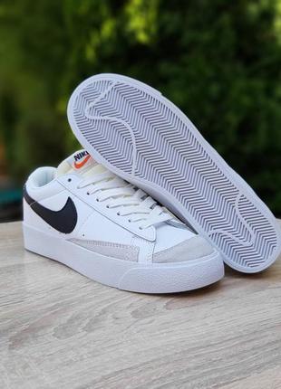 Мужские кожаные белые с черным кроссовки nike blazer 🆕 кеды найк блейзер6 фото