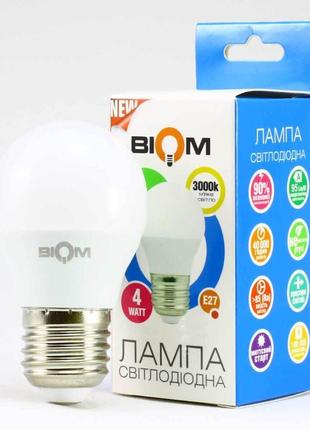 Светодиодная лампа g45 7w e27 3000к  bt-563 biom матовая