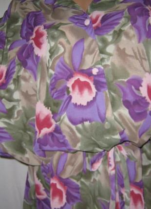 Блуза женская etam б/у шифоновая в цветах размер 50-525 фото