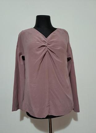 100% шелк фирменная натуралььная шелковая блузка качество!3 фото