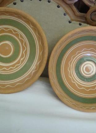 Тарелка миска салатник набор 2 шт роспись керамика опошня №11 фото