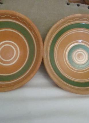 Тарелка миска салатник набор 2 шт роспись керамика опошня №21 фото