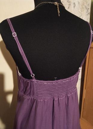 Натуральний-100% бавовна,довгий,ярусний сарафан-сукня з мереживом,прошвой,бохо,h&m7 фото