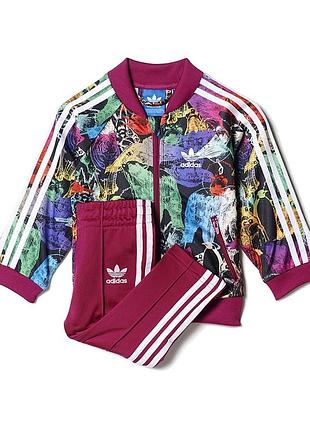 Кофта на замке олимпийка ветровка разноцветная adidas 74 см 6-9 м