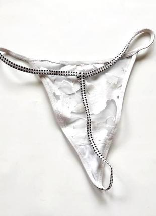 Стринги белые прозрачная сеточка сетка трусы бикини женские секси эротик сексуальное белье6 фото