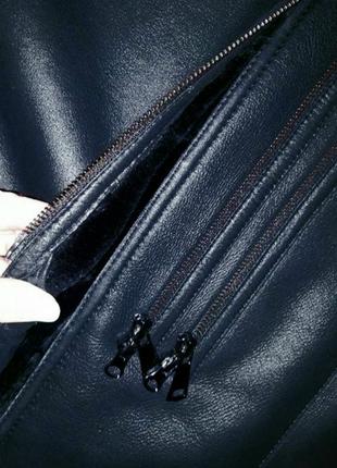 Пальто дубленка кожаная чернобурка4 фото