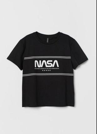 Футболка черная nasa от h&m