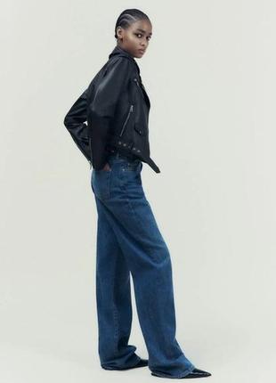 Женская куртка zara из искуственной кожи размер xs (42)4 фото