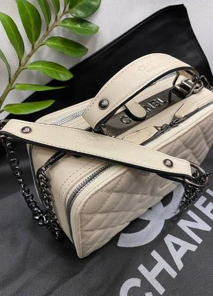 Женская сумка беж мини чемодан турция, женская сумка в стиле? шанель ✨под стиль chanel1 фото