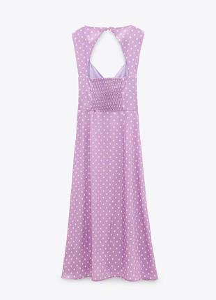 Zara сатинова сукня в горох, м5 фото