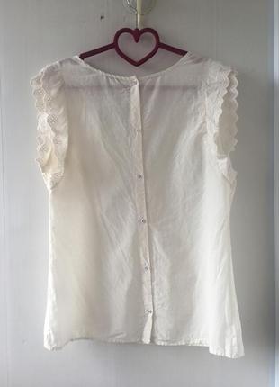 Блуза топ, шелковая блузка с рюшем и прошва, натуральный шёлк, madison scotch5 фото